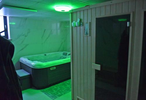 a bathroom with a tub and a sink at SALVUS APARTMA in Lendava