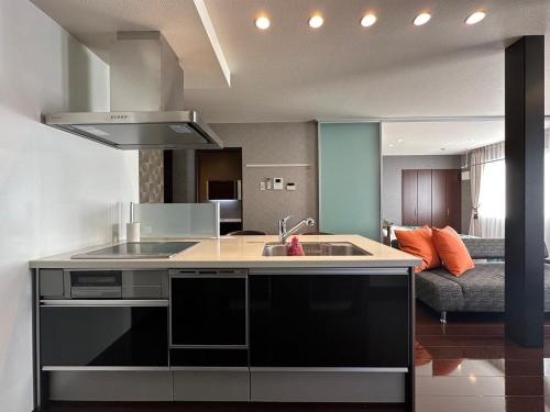 Kuchyň nebo kuchyňský kout v ubytování Penthouse Nakazato