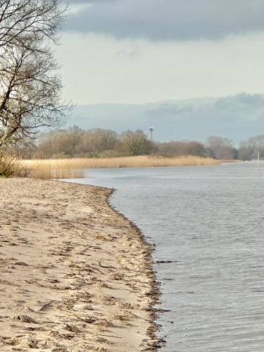 a view of a body of water at Gästehaus Weserblick am Weser-Sandstrand in Berne
