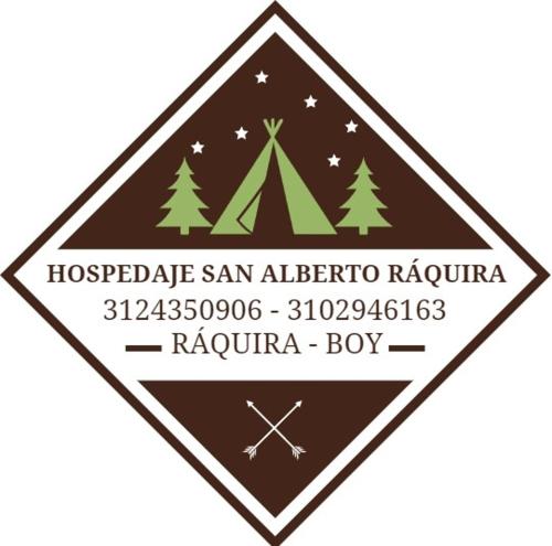 a logo for a hospedia san albertino ravincialagency at Hospedaje San Alberto 201-Ráquira in Ráquira