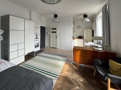 Η κουζίνα ή μικρή κουζίνα στο Apartament przy Rotundzie