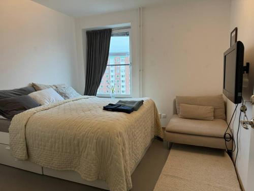 Cama ou camas em um quarto em Room in a private apartment