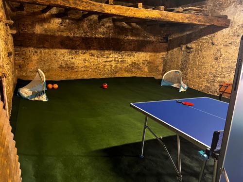 a ping pong table in the middle of a room at « Le Clos de la Côte d’Or » in Ladoix Serrigny