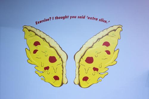 a pair of pizza wings with the words perfect thought you still gotta bite at County Hotel in Helensburgh