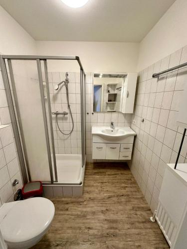 Koupelna v ubytování Albatros Wohnung 19 Strandnah in Döse