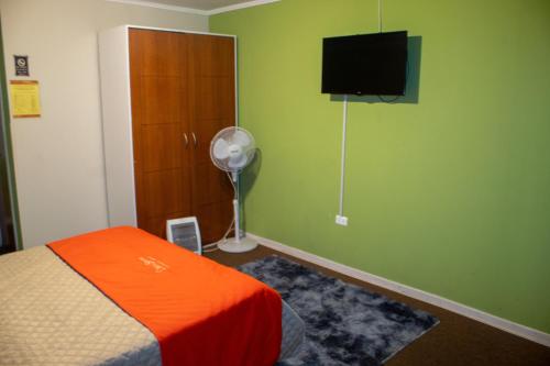 TV a/nebo společenská místnost v ubytování Hostal Casa Alegre