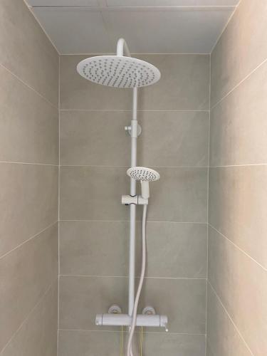 a shower with a shower head in a bathroom at Apartamento Plaza de las Flores in Murcia