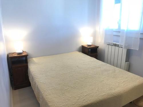 a bedroom with a bed and two night stands at Appartement Corrençon-en-Vercors, 3 pièces, 8 personnes - FR-1-515-116 in Corrençon-en-Vercors