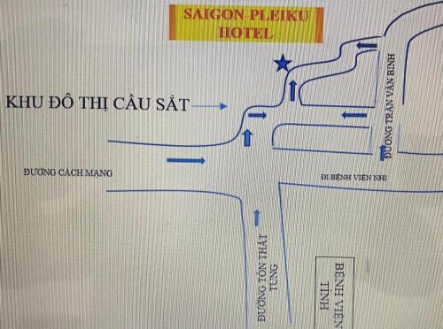 a drawing of a map of the cal cal sett at SAIGON-PLEIKU HOTEL in Pleiku