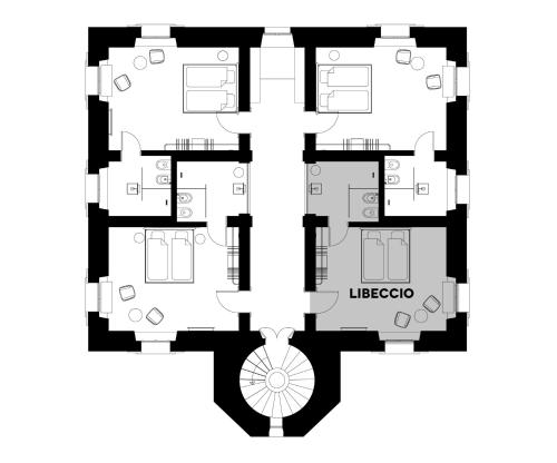 a floor plan of a house at Faro Punta Imperatore in Ischia