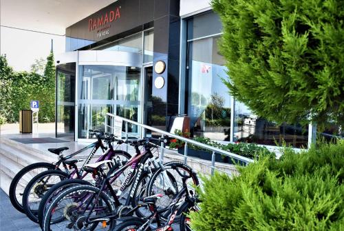 a group of bikes parked in front of a store at Ramada by Wyndham Tekirdağ in Tekirdag
