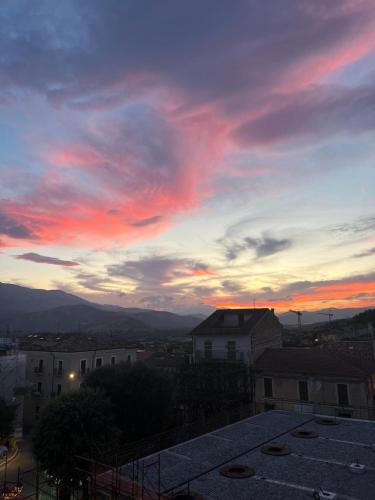 a view of a sunset from the roof of a building at La Casa di Garibaldi - Vista per le Montagne in San Demetrio neʼ Vestini