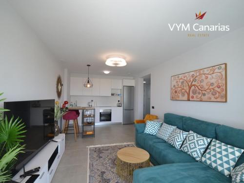New apartment in Las Terazzas de Costa Adeje. Big terrace with a garden, heated pool and private parking