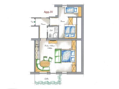 a drawing of a floor plan of a house at Röck III IV in Neukirchen am Großvenediger