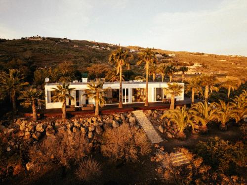 an aerial view of a house with palm trees at The Nest Tenerife in Arona