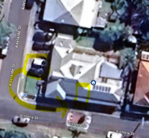 einen Stadtplan mit Parkplatz in der Unterkunft West End Studio 2 in Brisbane