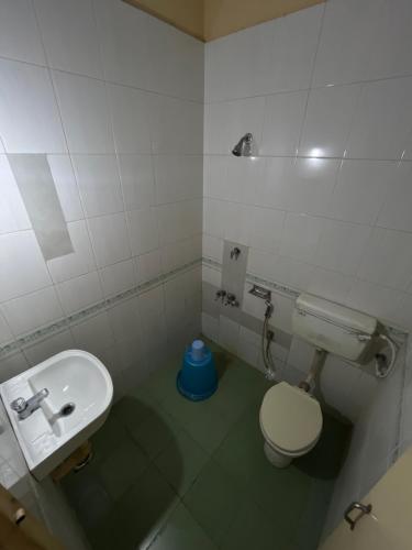 bagno con servizi igienici e lavandino di HOTEL ROYAL PARK a Mangalore