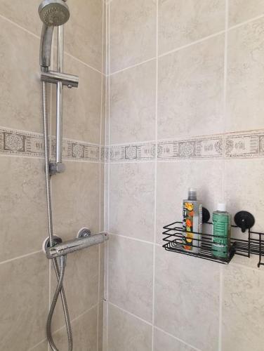 a shower in a bathroom with a shower at Entire Apartment by City Centre & Harbourside in Bristol