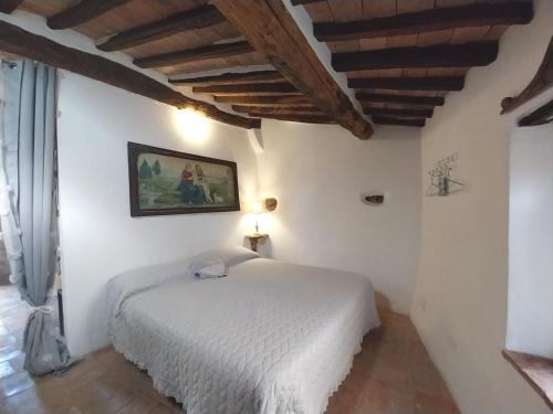 Ένα ή περισσότερα κρεβάτια σε δωμάτιο στο Romantic & Charming appartamento in centro storico Cuore di Toscana