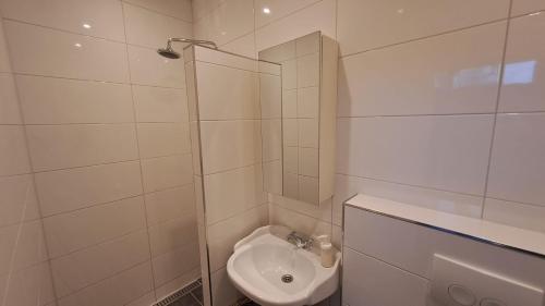 een badkamer met een toilet en een wastafel bij Fleurdelis in Lisse