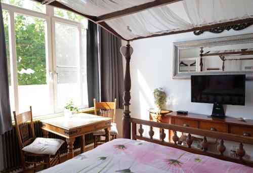 TV a/nebo společenská místnost v ubytování B&B Het Oude Postkantoor