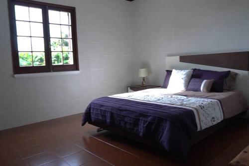 a bedroom with a bed and a window at Vila Nova in Vila Franca do Campo