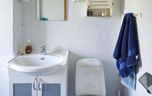 a bathroom with a sink and a toilet at 2 Bedroom Stunning Home In Borgholm in Föra