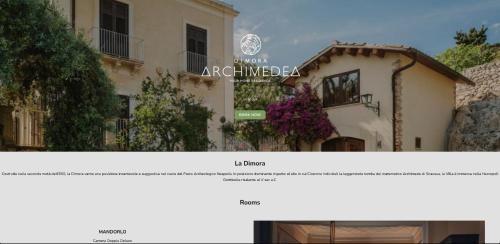 une capture d'écran d'un site web d'un immeuble d'appartements dans l'établissement Dimora Archimedea, à Syracuse