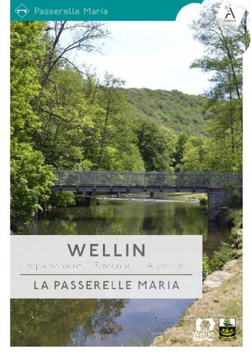 a sign in front of a bridge over a river at Château de Porcheresse in Daverdisse