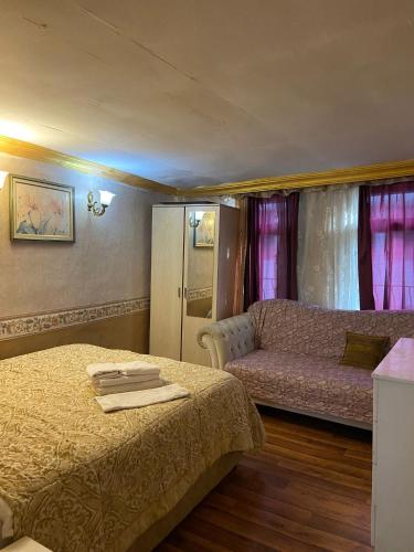 a living room with a bed and a couch at DEDENİN YERİ İSTANBUL in Istanbul