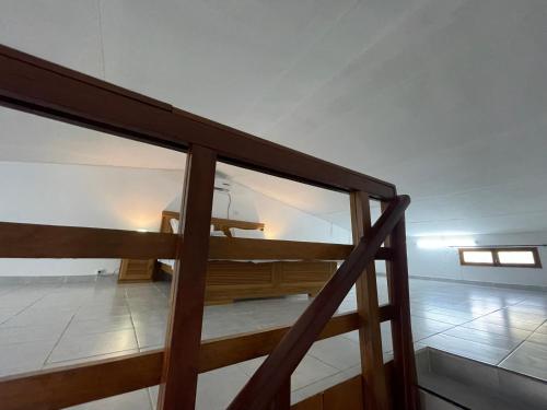 a view through a glass window of a room at Résidence Tropicale in Libreville