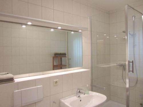 Ett badrum på Nice apartment in Weimar