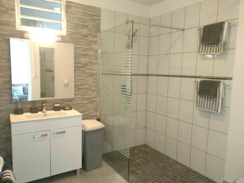 Koupelna v ubytování Studio charmant avec vue sur la mer - 45 m² - Le Robert