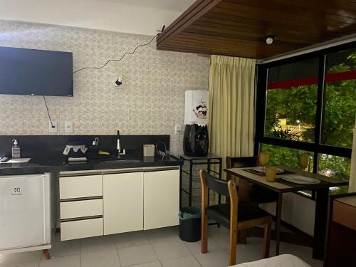 Dapur atau dapur kecil di Quarto 215 do Manos Royal Hotel - propriedade privada