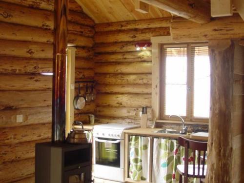 Η κουζίνα ή μικρή κουζίνα στο Chalet bois chaleureux avec terrasse, internet et animaux acceptés - FR-1-496-187
