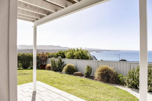 a view from the porch of a house at Nautilus ~ Bay of Fires in Binalong Bay