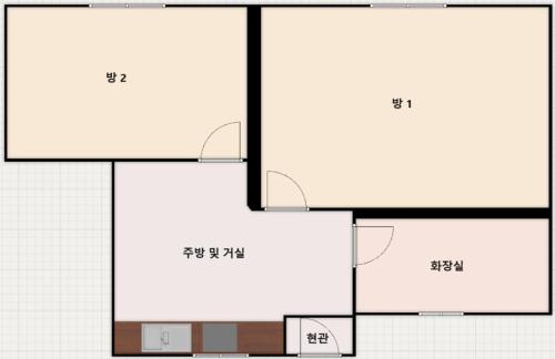 Floor plan ng [New]Seongsu/Konkuk U/PoguniStay