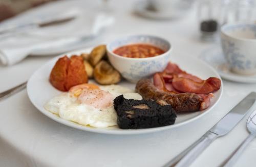 a plate of breakfast food on a table at Brickfields Farm in Kirkbymoorside