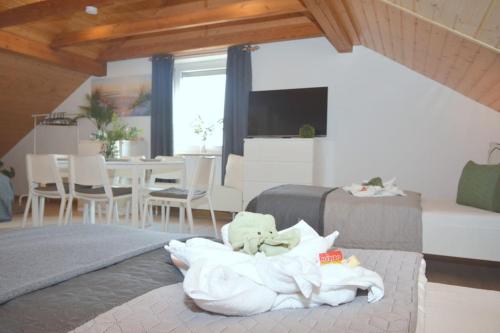 Χώρος καθιστικού στο BA03-RI Monteur Apartment bei Bamberg