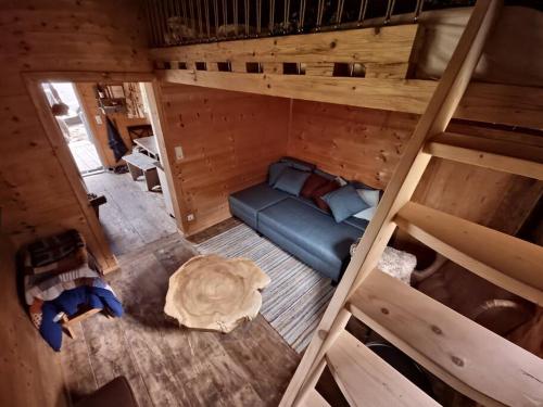 an overhead view of a room with a bunk bed at Almhütte in Alleinlage in Puchenstuben