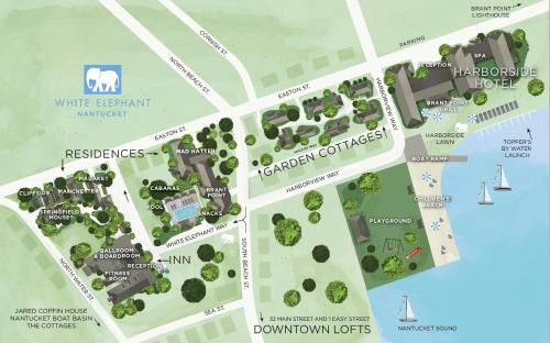 a map of the campus of white elephant university at White Elephant Hotel in Nantucket