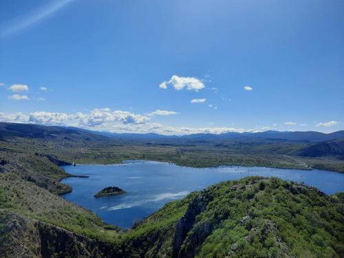an aerial view of a lake in the hills at Villa Villa Karin by Interhome in Imotski