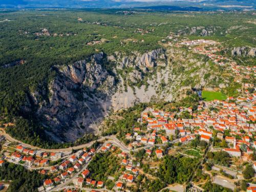 an aerial view of a town on a mountain at Villa Villa Karin by Interhome in Imotski