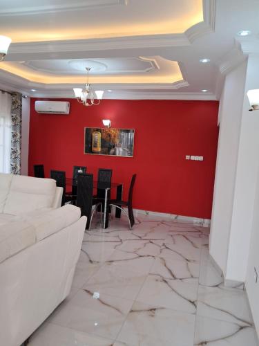 Coin salon dans l'établissement Residence New Standing Douala CITE CHIRAC YASSA