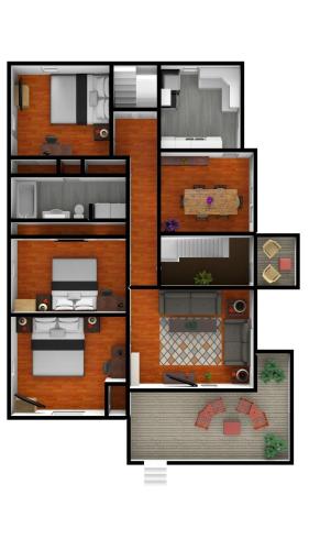a floor plan of a small house with at 2nd Base Apt 2 All Star Baseball Rentals in Oneonta
