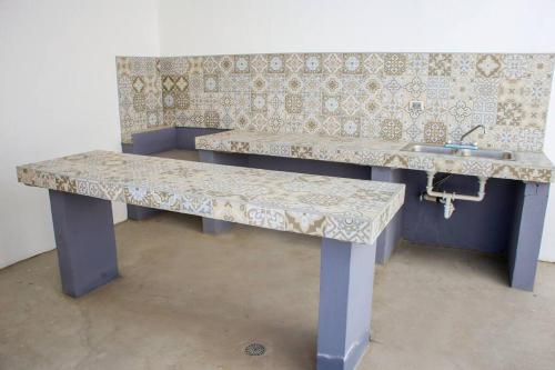 a bench with a sink in a room at Villa Costa Felix 5 in Puerto Peñasco