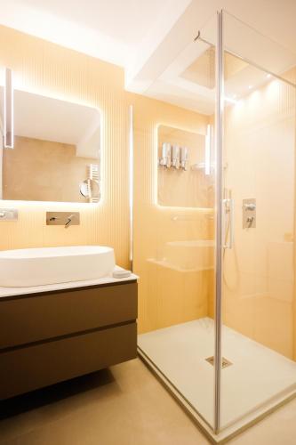 a bathroom with a shower and a sink at Casa dei Venti - Guest House in Terracina