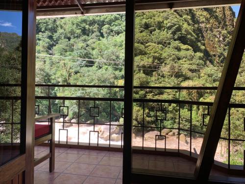 a view from the window of a room with a view at Panorama B&B in Machu Picchu