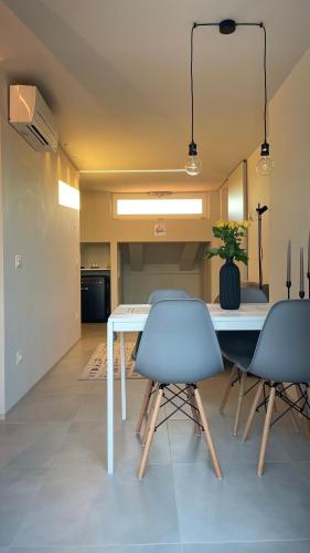a dining room with a table and two chairs at Mediceo 42 - Intero Appartamento in Pisa