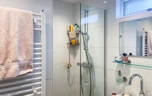 eine Dusche mit Glastür im Bad in der Unterkunft Nice Home In Egmond Aan Den Hoef With Kitchen in Egmond aan den Hoef